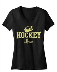 "Hockey Mom" Ladies Perfect Weight V-Neck Tee